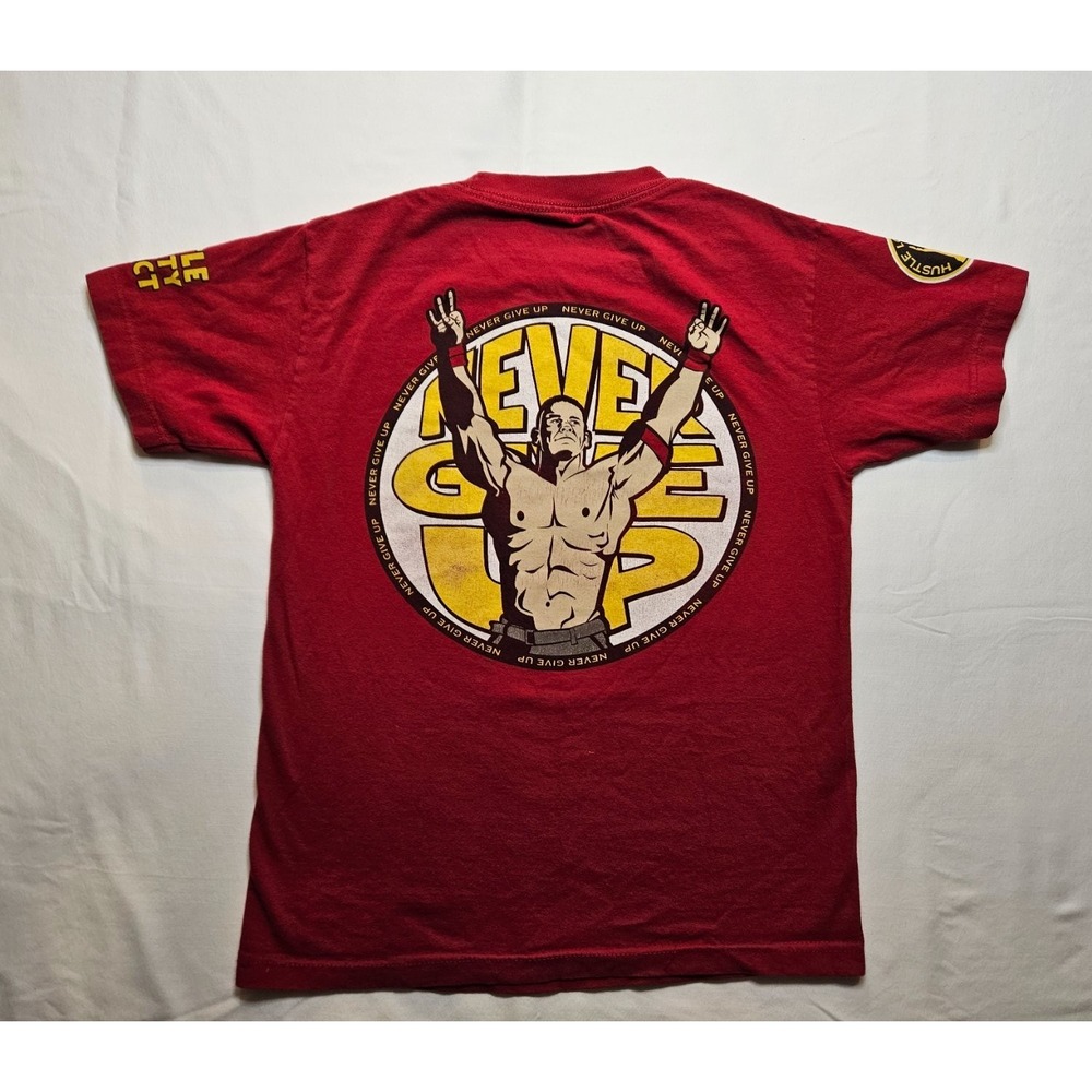 WWE John Cena You Can't See Me T-Shirt Men Size S Red Cotton 2010s Used - Picture 7 of 12